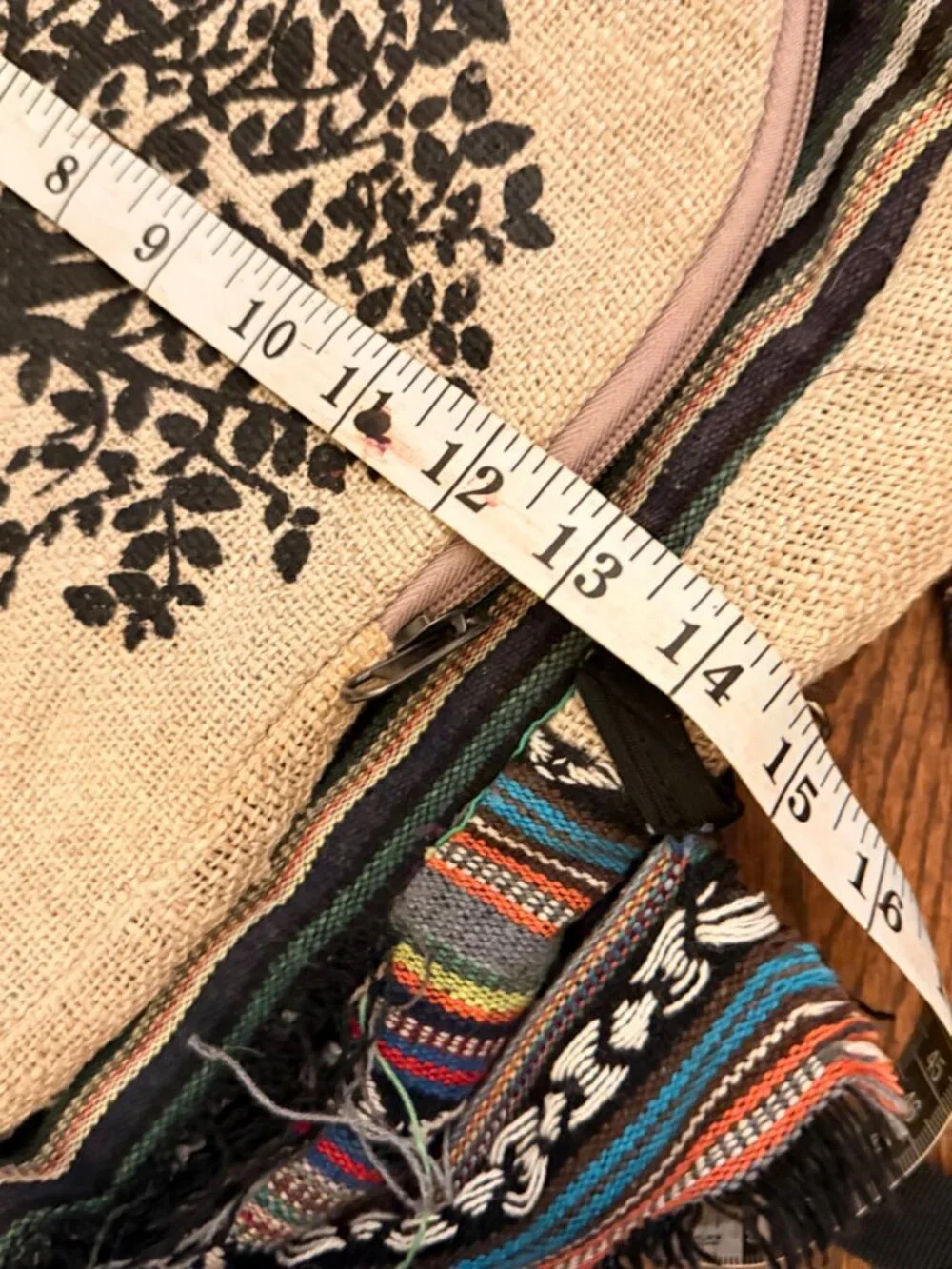 Bohemian Striped Backpack with Tree Design